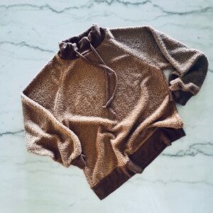 BiBi Cozy Brown Mock Neck Sweater Small New